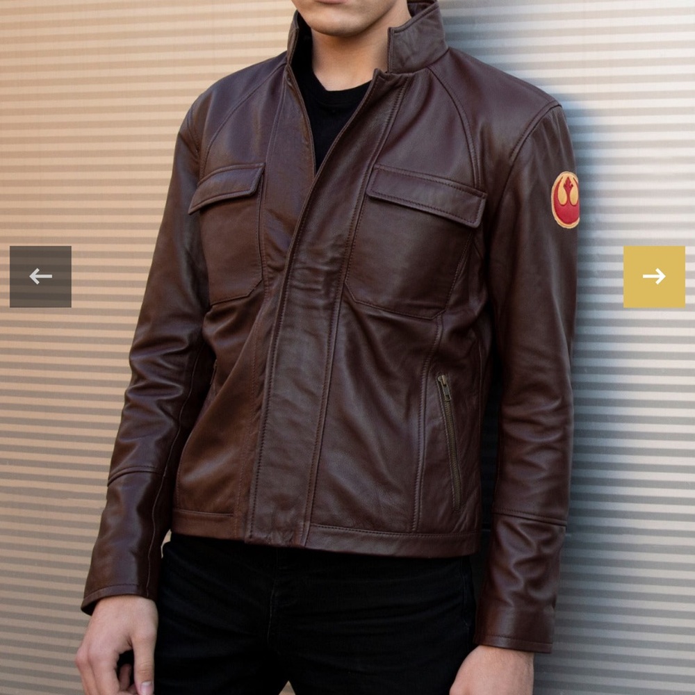 Mens Rebel Alliance Brown Leather Jacket